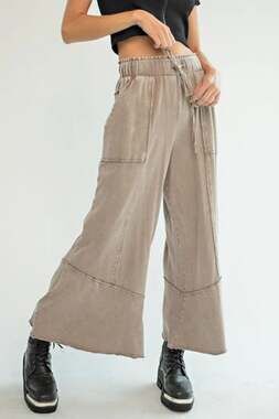 NEW Easel Feeling Good Pull on Pants in Mushroom M